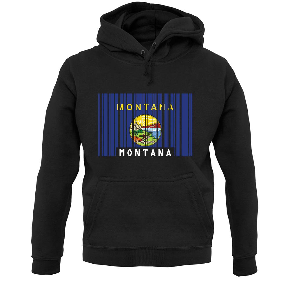 Montana Barcode Style Flag Unisex Hoodie