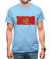 Montenegro Grunge Style Flag Mens T-Shirt