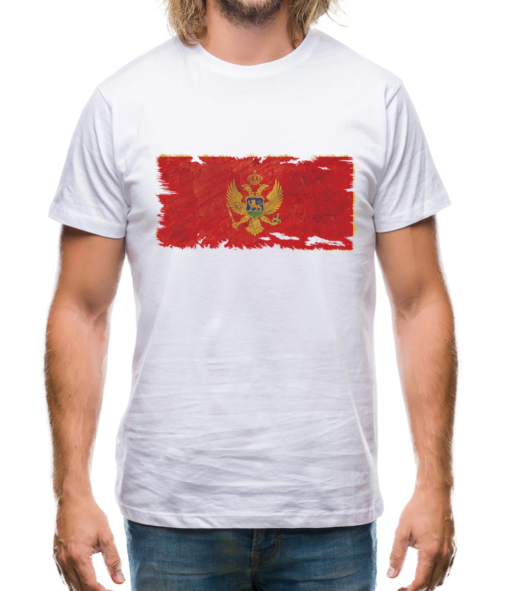 Montenegro Grunge Style Flag Mens T-Shirt