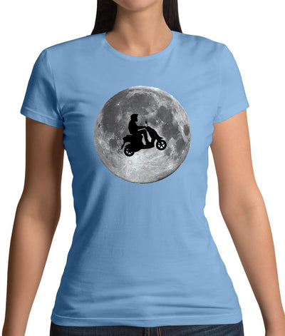 Moped Moon Womens T-Shirt