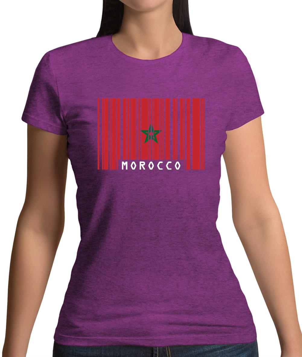 Morocco Barcode Style Flag Womens T-Shirt