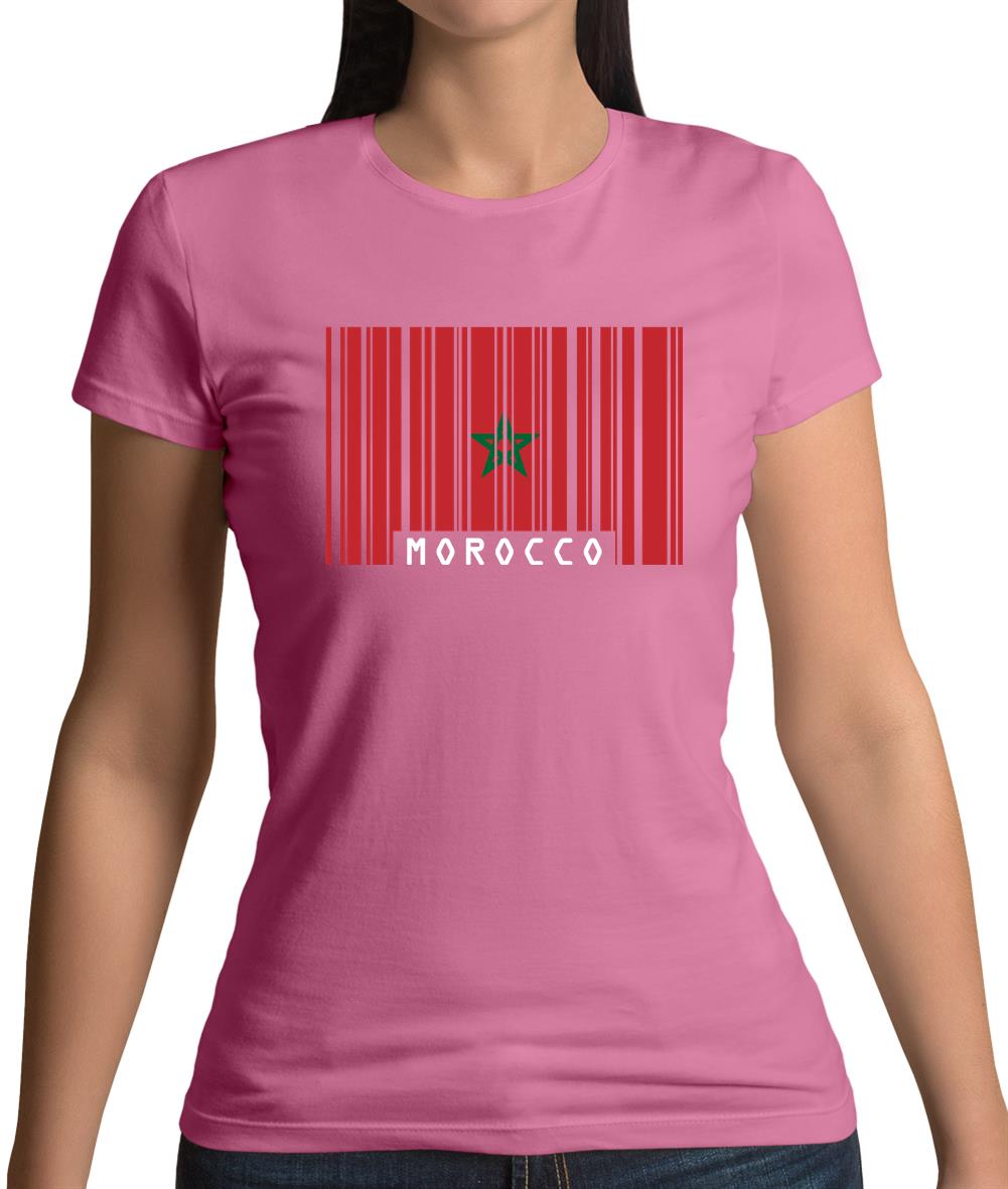 Morocco Barcode Style Flag Womens T-Shirt