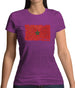 Morocco Grunge Style Flag Womens T-Shirt