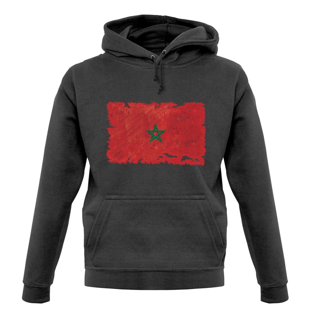 Morocco Grunge Style Flag unisex hoodie