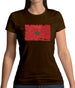 Morocco Grunge Style Flag Womens T-Shirt