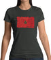 Morocco Grunge Style Flag Womens T-Shirt