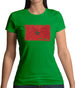 Morocco Grunge Style Flag Womens T-Shirt