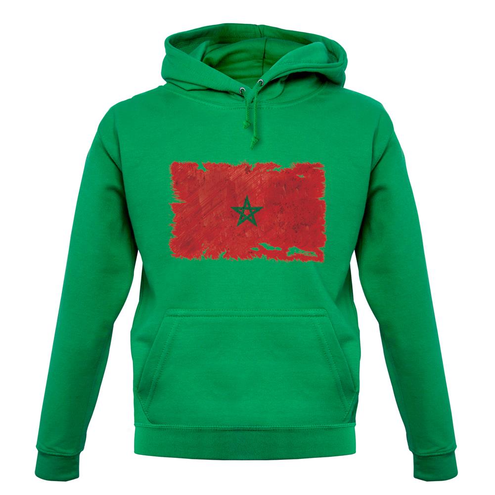 Morocco Grunge Style Flag unisex hoodie