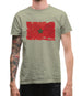 Morocco Grunge Style Flag Mens T-Shirt