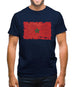 Morocco Grunge Style Flag Mens T-Shirt