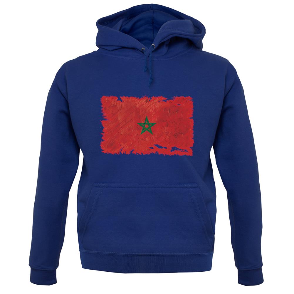 Morocco Grunge Style Flag unisex hoodie
