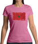 Morocco Grunge Style Flag Womens T-Shirt