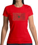 Morocco Grunge Style Flag Womens T-Shirt