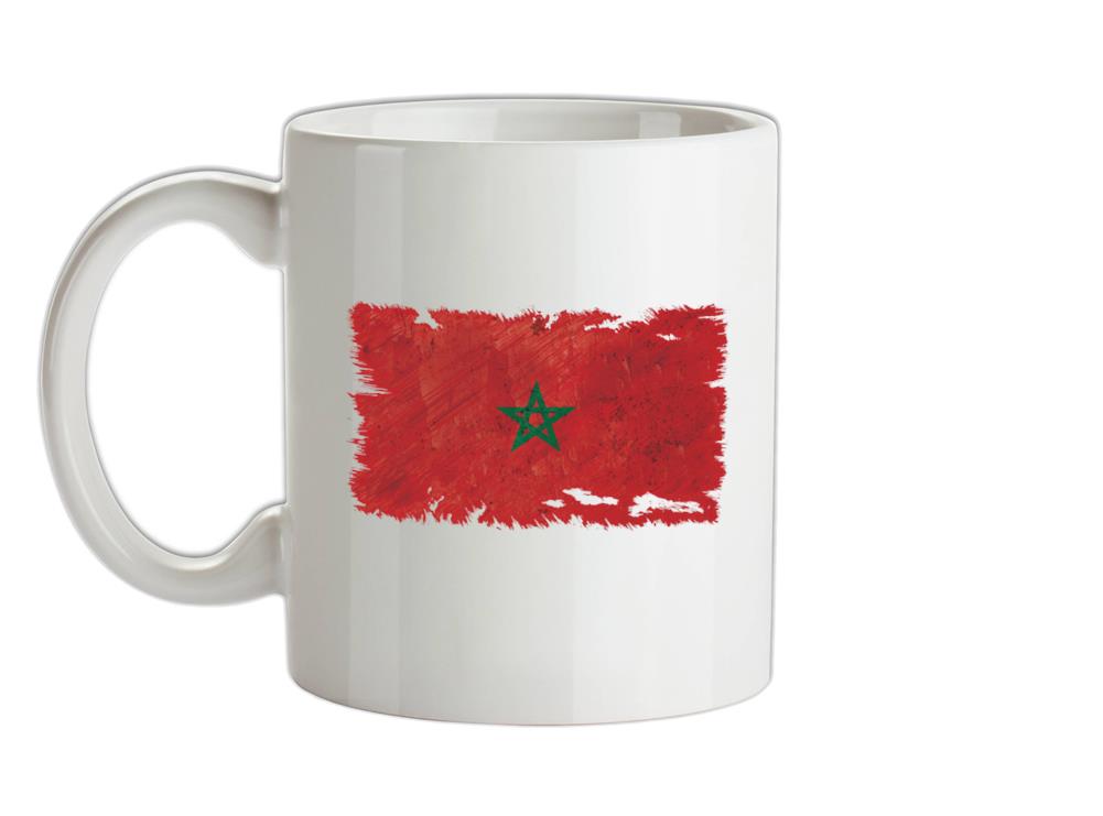 Morocco Grunge Style Flag Ceramic Mug