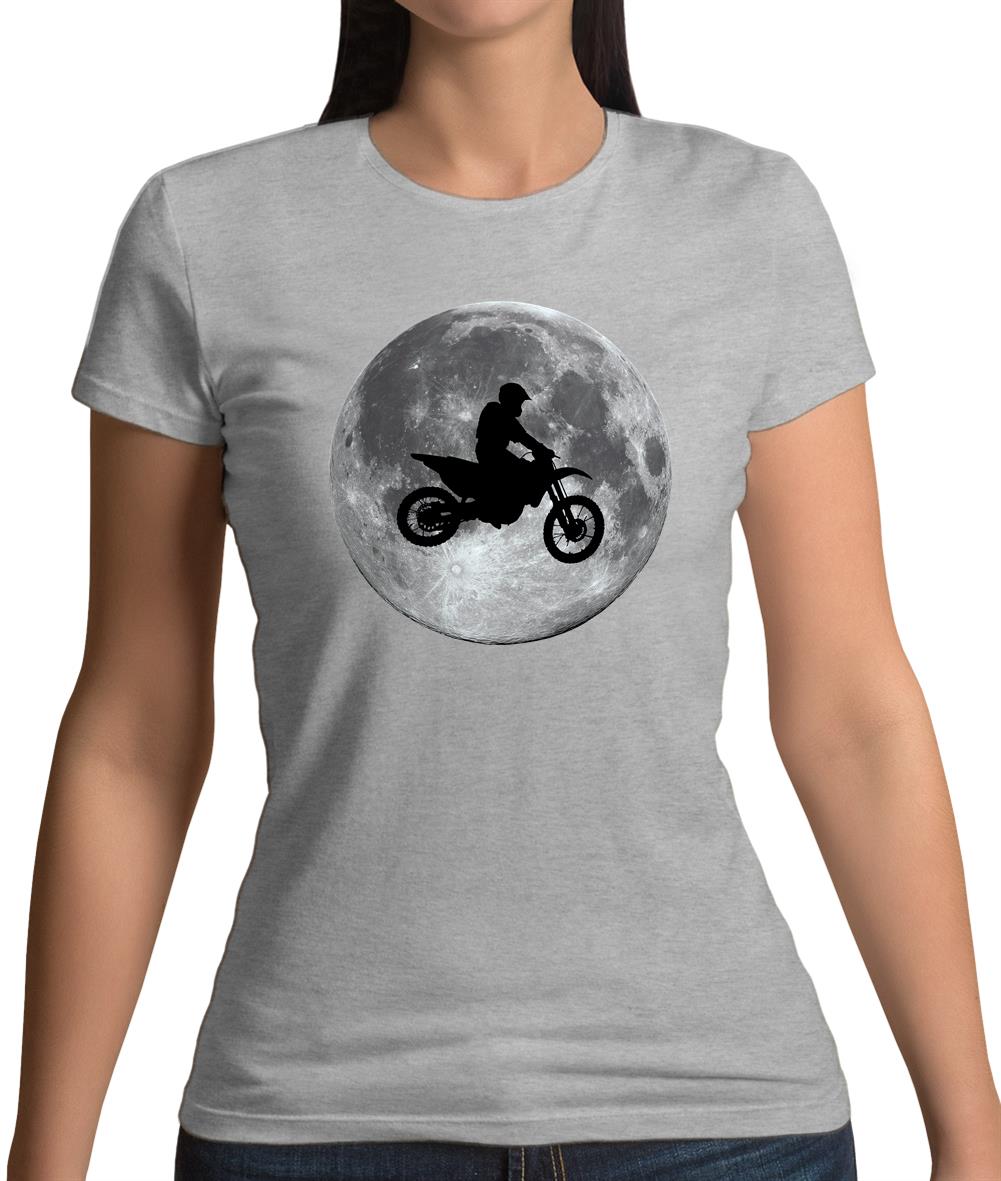 Motorcross Moon Womens T-Shirt