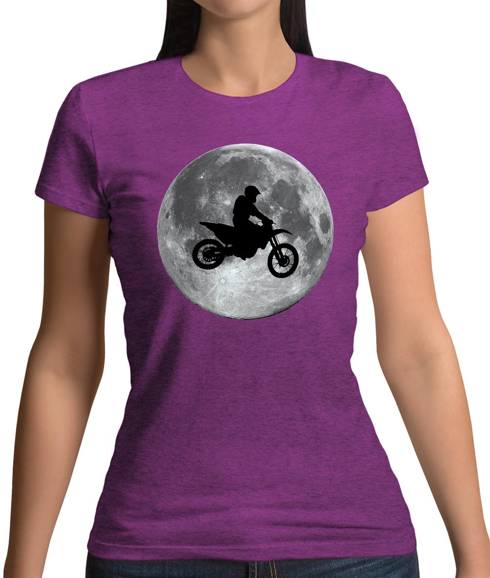 Motorcross Moon Womens T-Shirt
