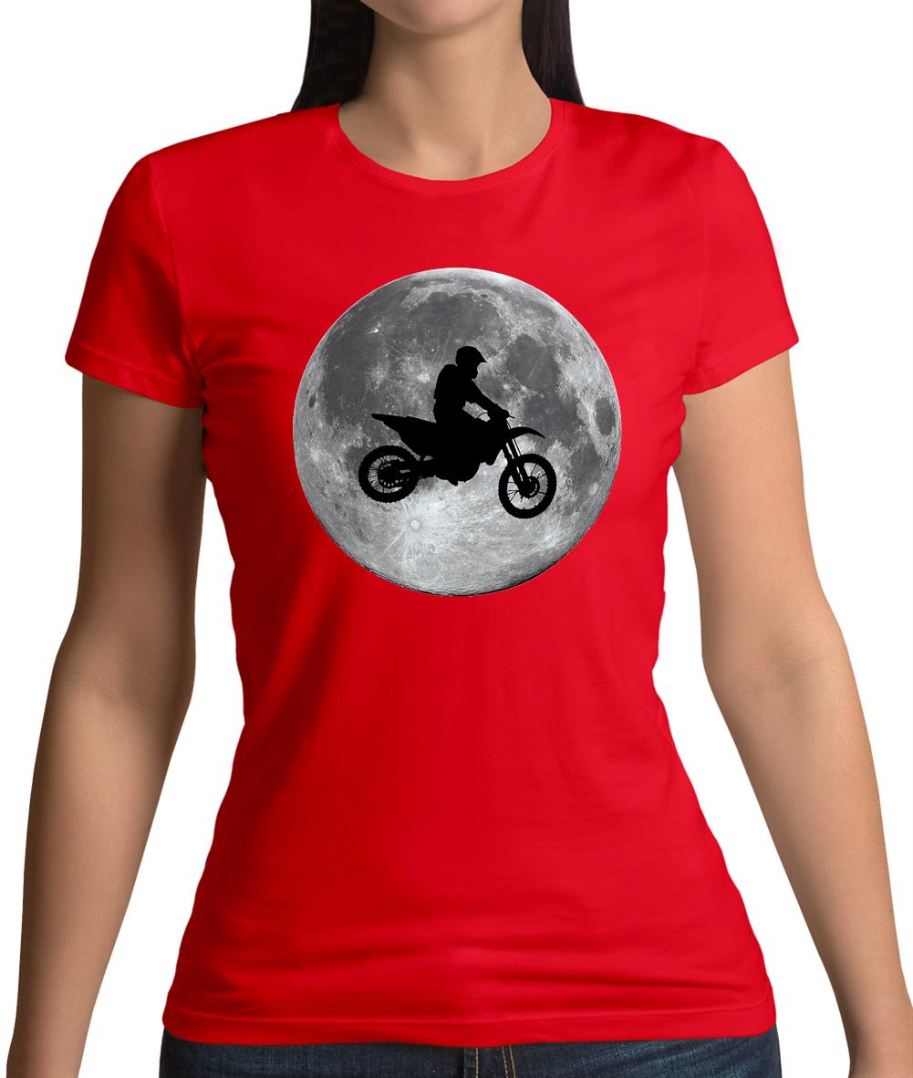 Motorcross Moon Womens T-Shirt