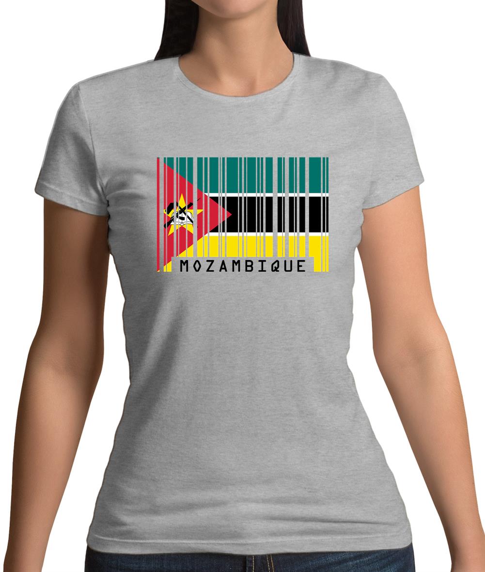 Mozambique Barcode Style Flag Womens T-Shirt