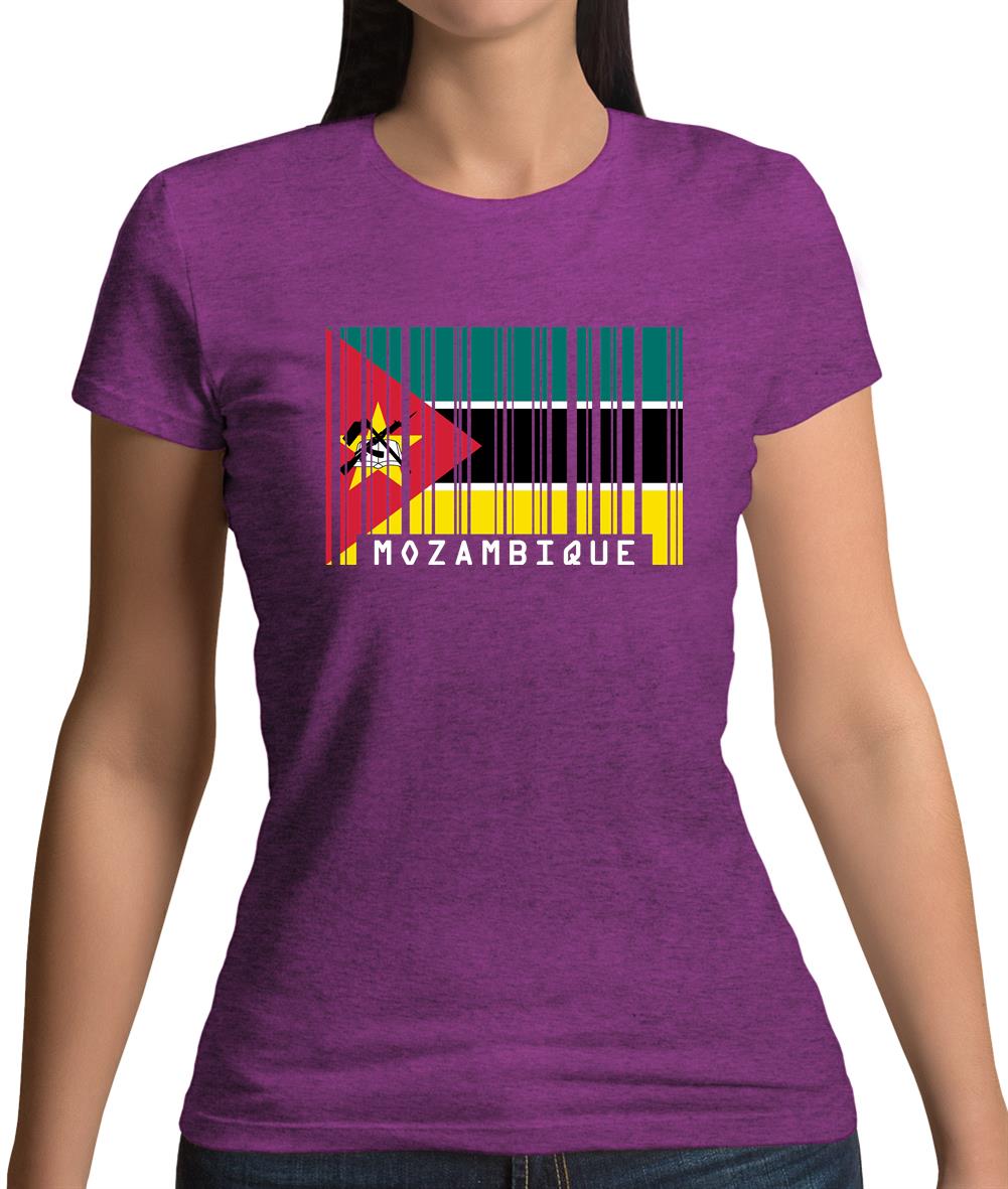 Mozambique Barcode Style Flag Womens T-Shirt