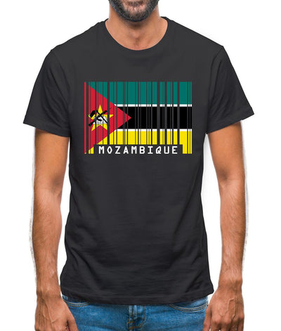 Mozambique Barcode Style Flag Mens T-Shirt