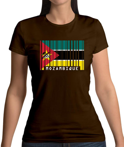 Mozambique Barcode Style Flag Womens T-Shirt