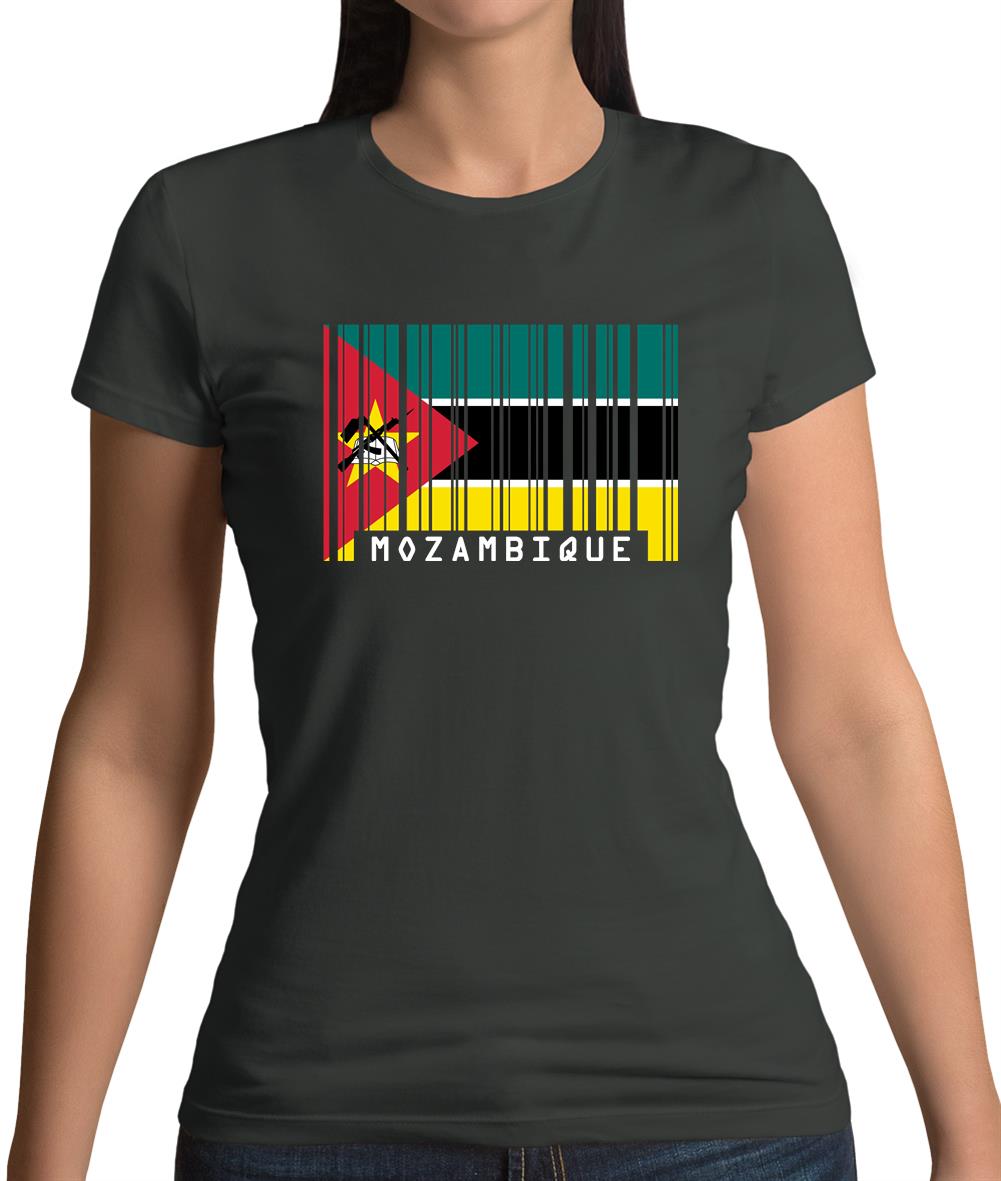 Mozambique Barcode Style Flag Womens T-Shirt
