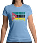 Mozambique Barcode Style Flag Womens T-Shirt