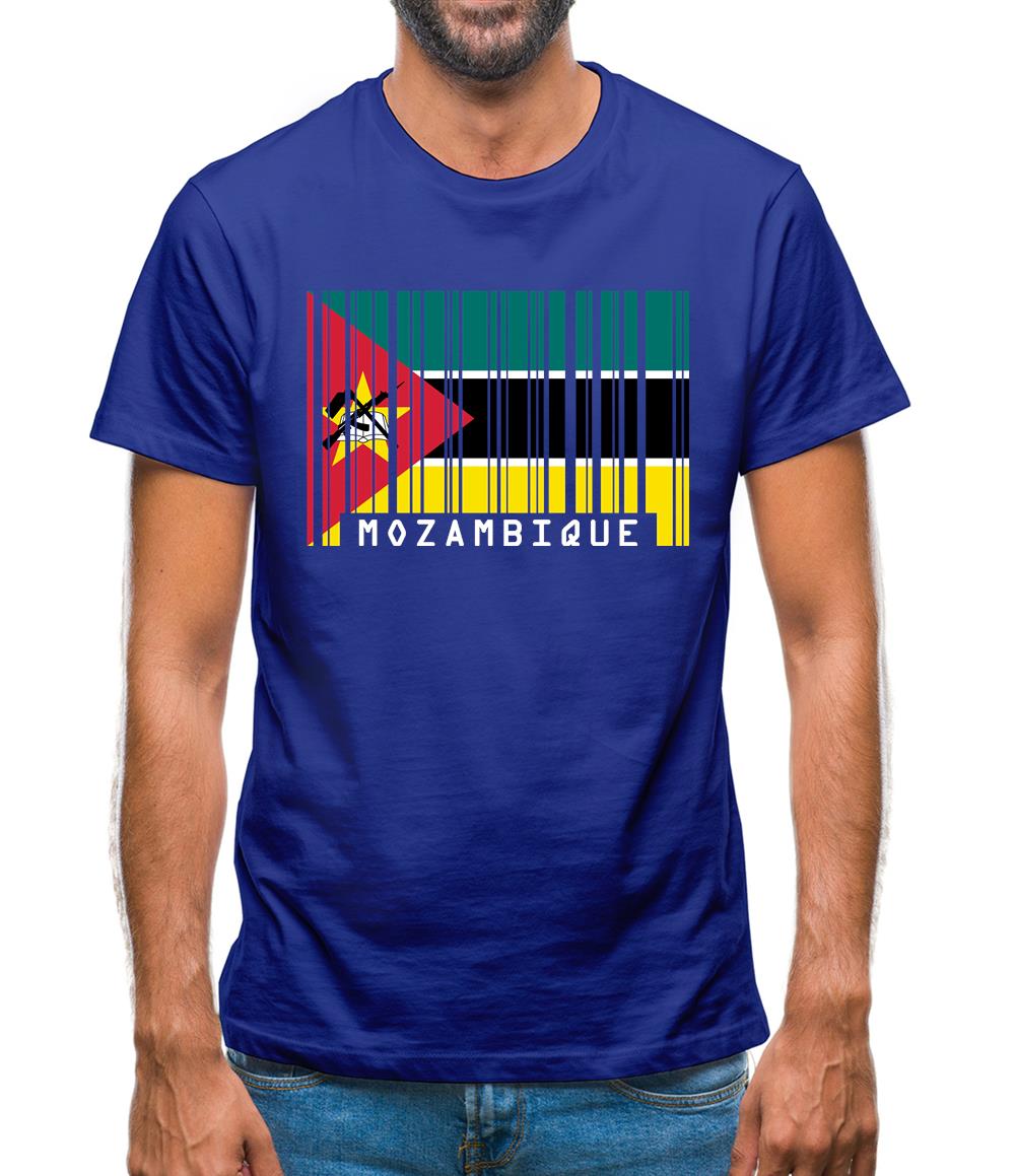 Mozambique Barcode Style Flag Mens T-Shirt