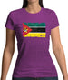 Mozambique Grunge Style Flag Womens T-Shirt
