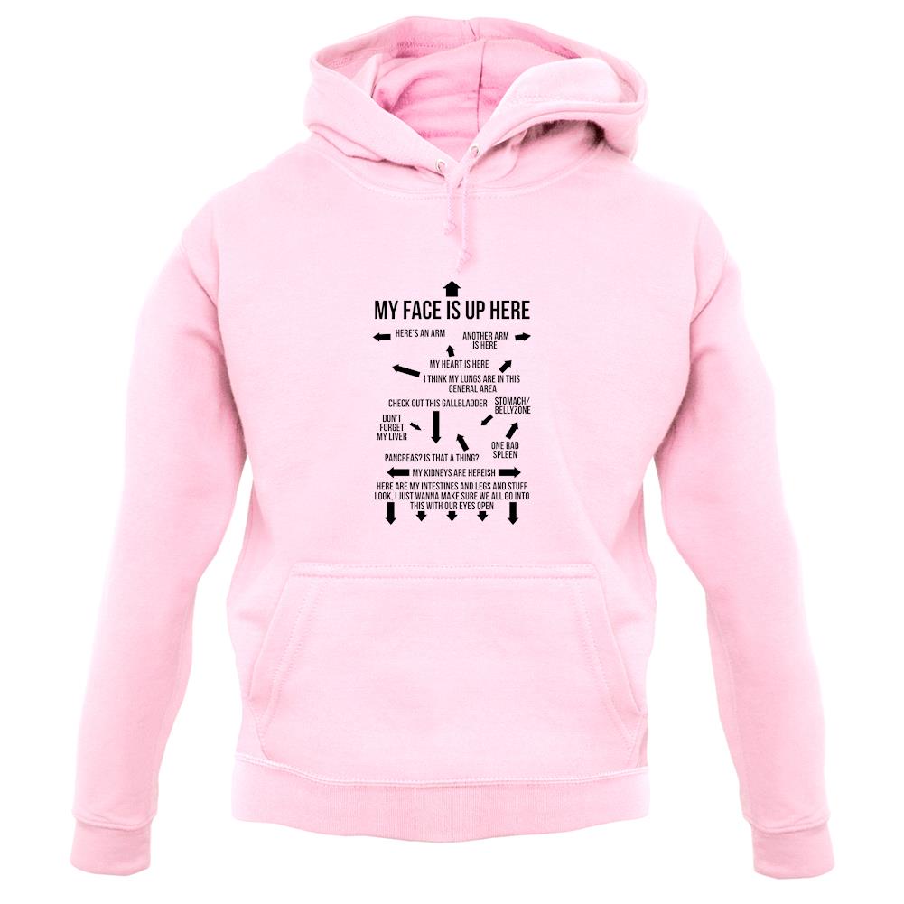 My Face Is Up Here unisex hoodie