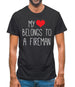 My Heart Belongs To A Fireman Mens T-Shirt