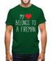 My Heart Belongs To A Fireman Mens T-Shirt