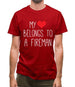 My Heart Belongs To A Fireman Mens T-Shirt