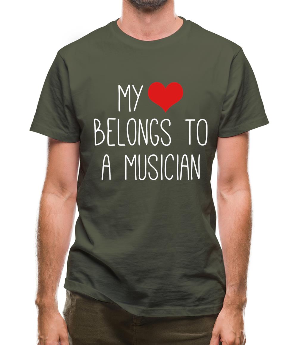 My Heart Belongs To A Musician Mens T-Shirt