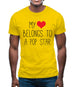 My Heart Belongs To A Pop Star Mens T-Shirt