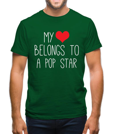 My Heart Belongs To A Pop Star Mens T-Shirt