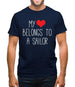 My Heart Belongs To A Sailor Mens T-Shirt