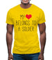 My Heart Belongs To A Soldier Mens T-Shirt