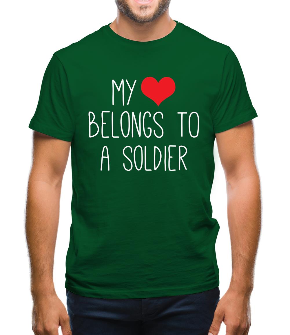 My Heart Belongs To A Soldier Mens T-Shirt