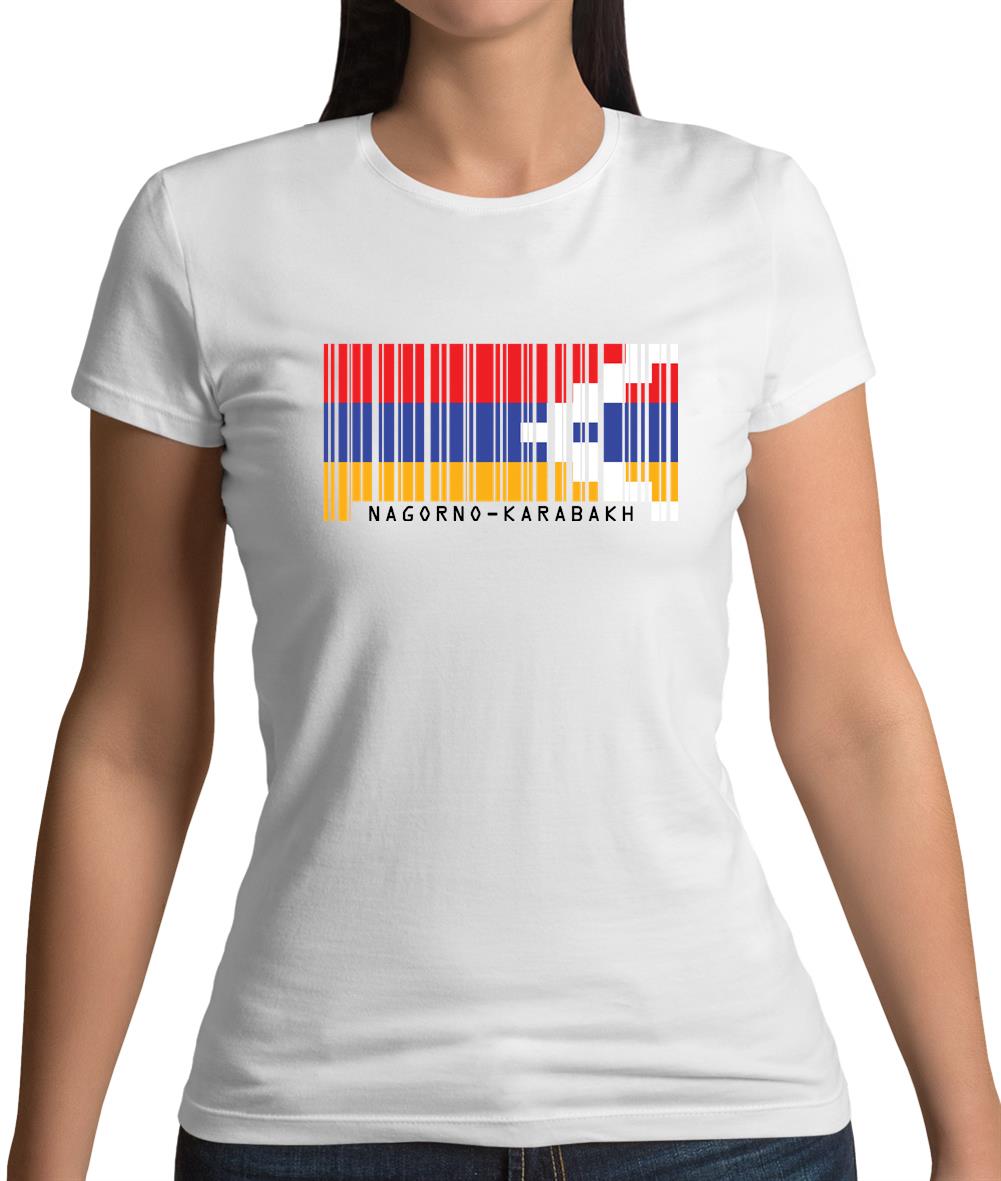 Nagorno-Karabakh Barcode Style Flag Womens T-Shirt
