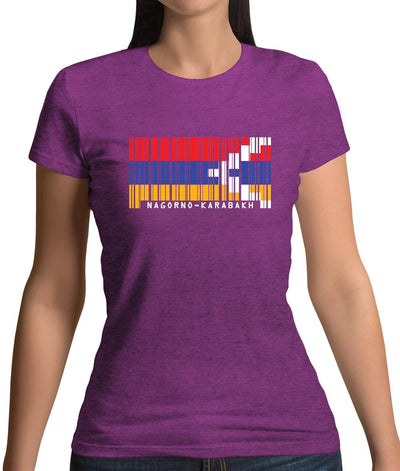 Nagorno-Karabakh Barcode Style Flag Womens T-Shirt