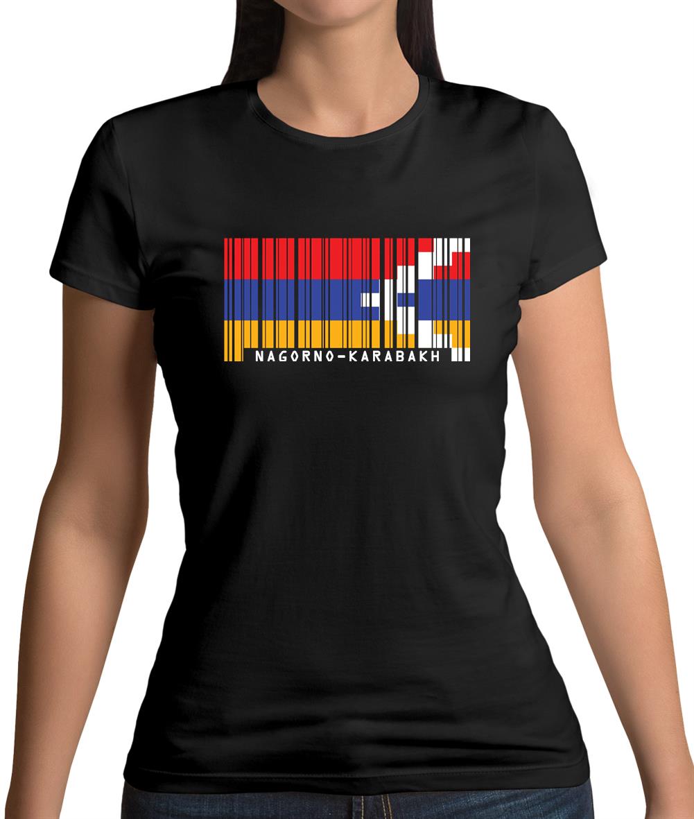 Nagorno-Karabakh Barcode Style Flag Womens T-Shirt