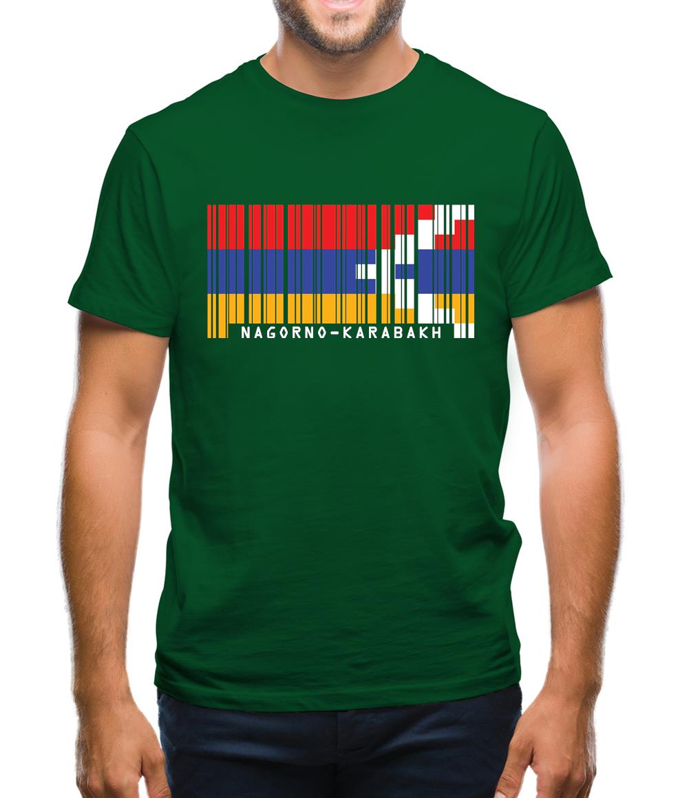 Nagorno-Karabakh Barcode Style Flag Mens T-Shirt
