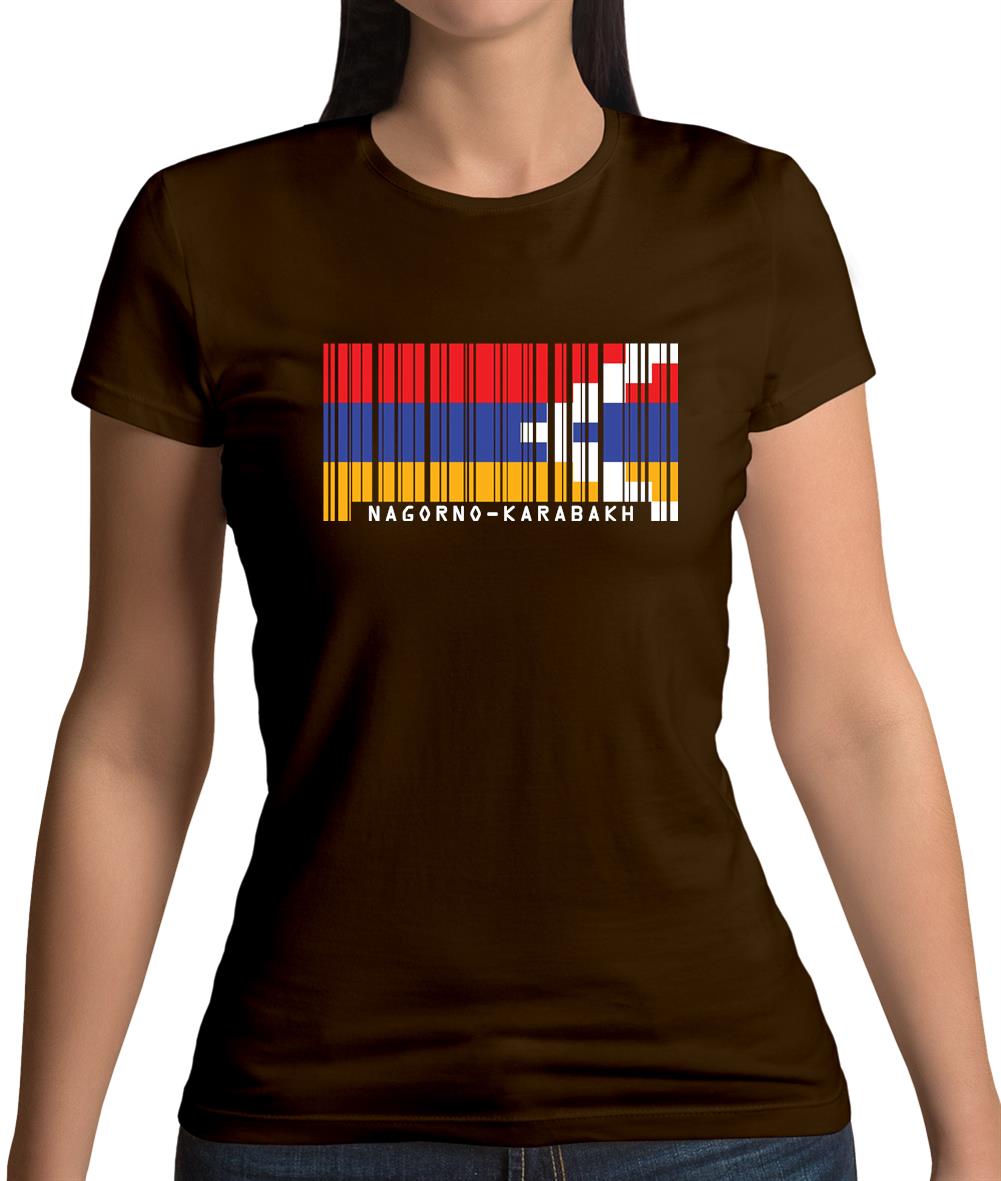 Nagorno-Karabakh Barcode Style Flag Womens T-Shirt