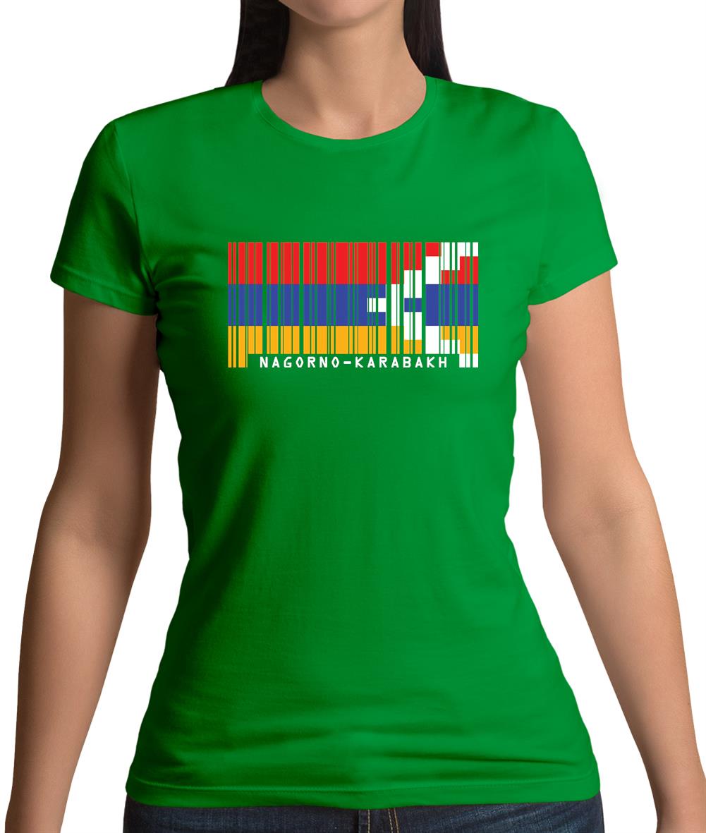 Nagorno-Karabakh Barcode Style Flag Womens T-Shirt