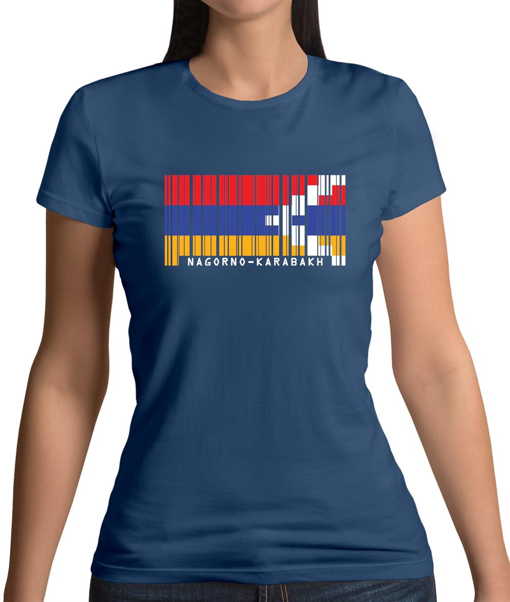 Nagorno-Karabakh Barcode Style Flag Womens T-Shirt