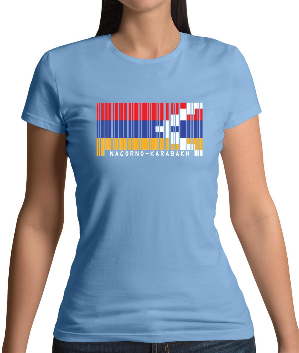 Nagorno-Karabakh Barcode Style Flag Womens T-Shirt