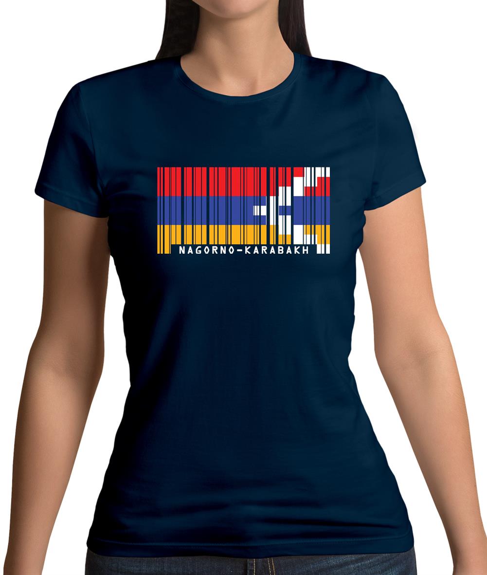 Nagorno-Karabakh Barcode Style Flag Womens T-Shirt