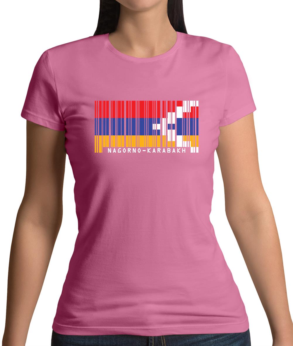 Nagorno-Karabakh Barcode Style Flag Womens T-Shirt