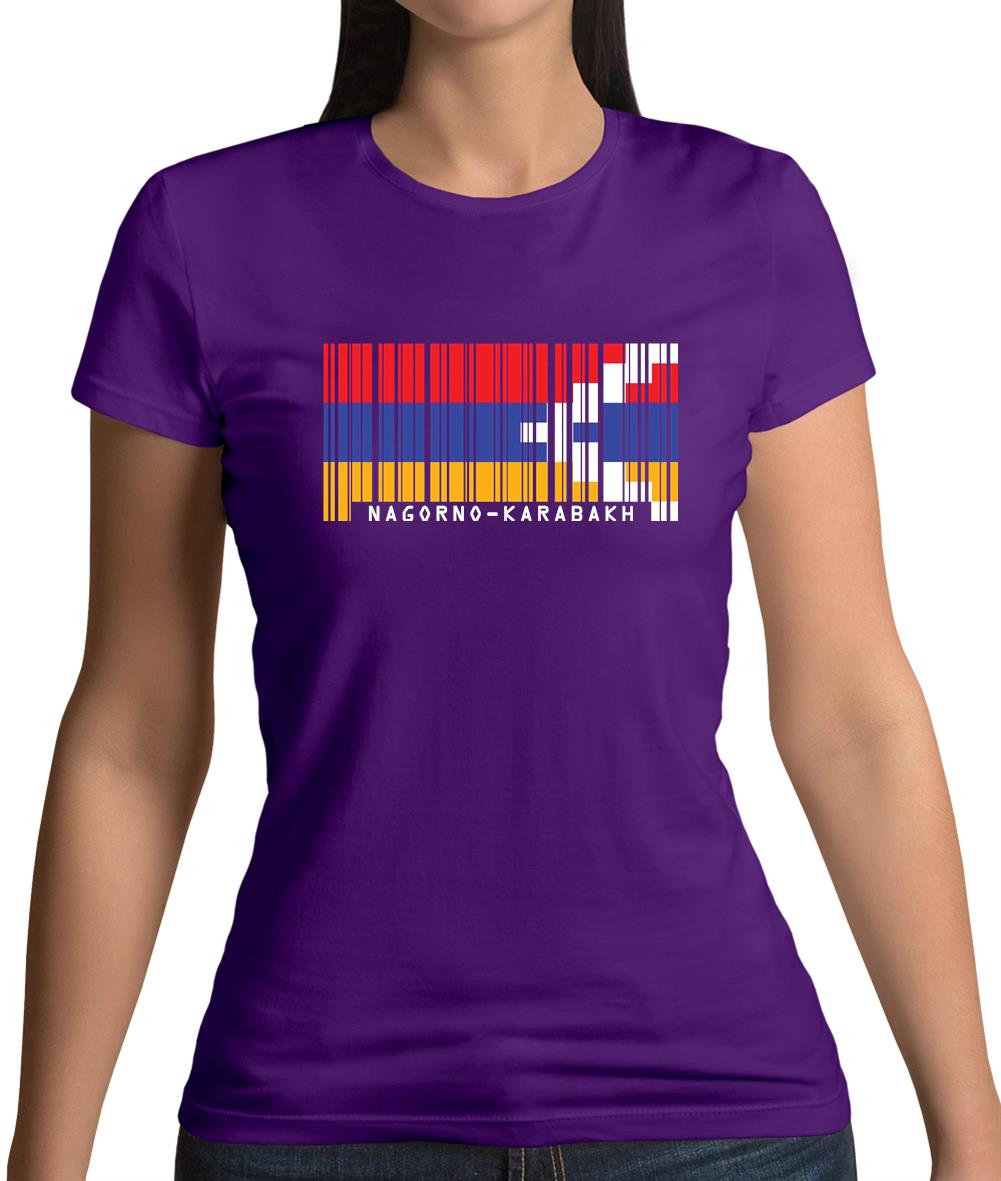 Nagorno-Karabakh Barcode Style Flag Womens T-Shirt